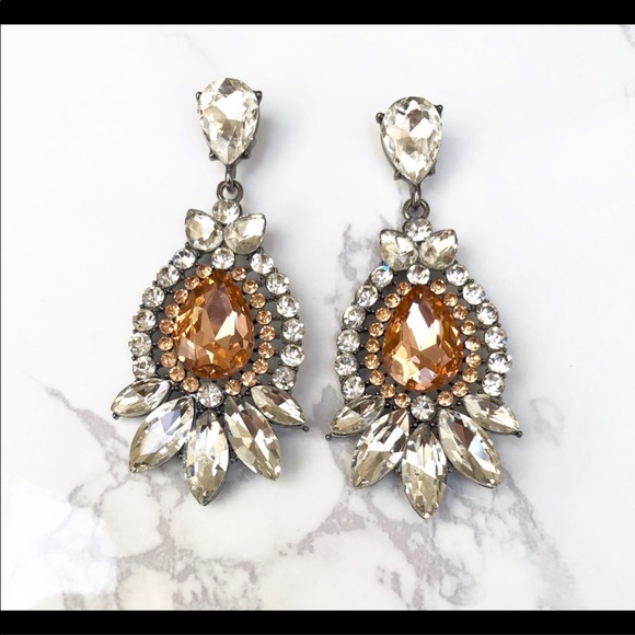 Jewelry - Crystal Formal Earrings - Peach